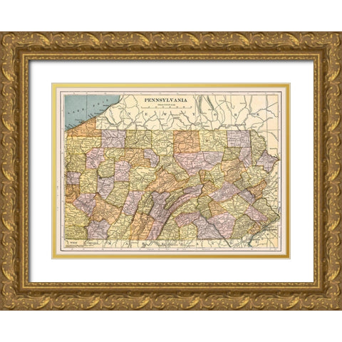 Pennsylvania - Hammond 1903  Gold Ornate Wood Framed Art Print with Double Matting by Hammond