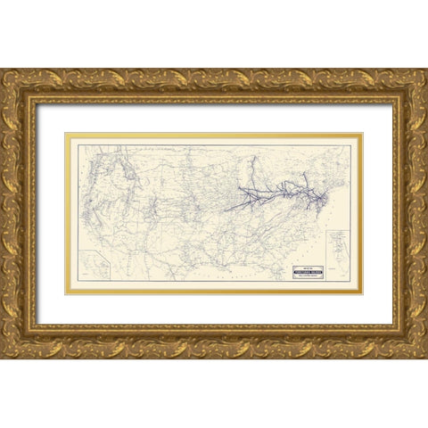 Pennsylvania -1889 Gold Ornate Wood Framed Art Print with Double Matting by Unknown