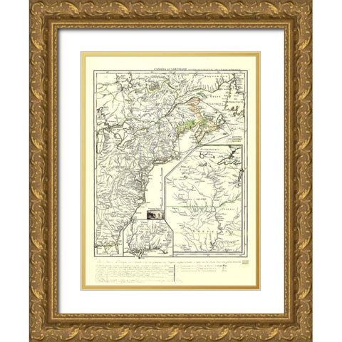 Canada Louisiana by St Augustine - Roy 1755 Gold Ornate Wood Framed Art Print with Double Matting by Roy