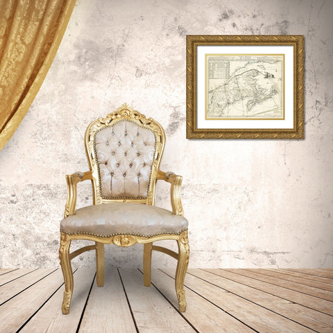 Eastern Canada - Jefferys 1755 Gold Ornate Wood Framed Art Print with Double Matting by Jefferys