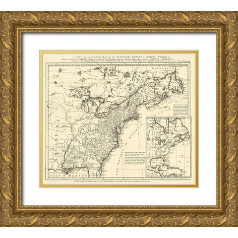 English Empire French Encroachments - Herbert 1755 Gold Ornate Wood Framed Art Print with Double Matting by Herbert