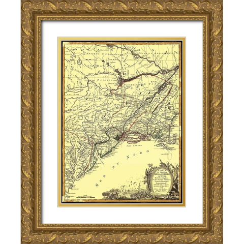 English with Thirteen Colonies - Eliot 1778 Gold Ornate Wood Framed Art Print with Double Matting by Eliot