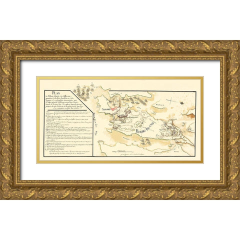 Rhode Island - Lafayette 1778 Gold Ornate Wood Framed Art Print with Double Matting by Lafayette
