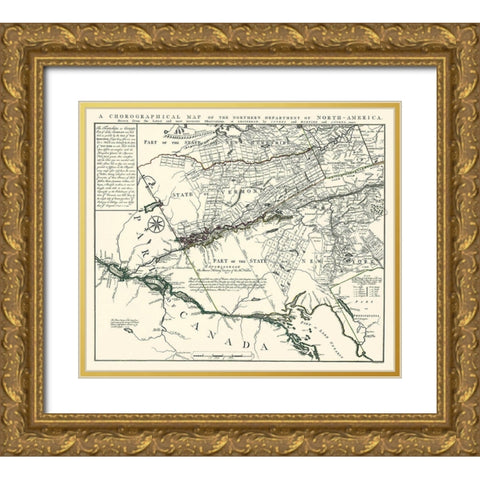 Northern Department of North America - Mortier Gold Ornate Wood Framed Art Print with Double Matting by Mortier