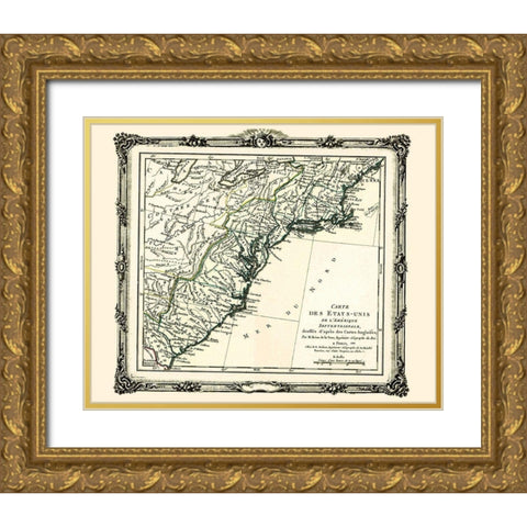 United States North America - Brion de la Tour Gold Ornate Wood Framed Art Print with Double Matting by Brion de la Tour