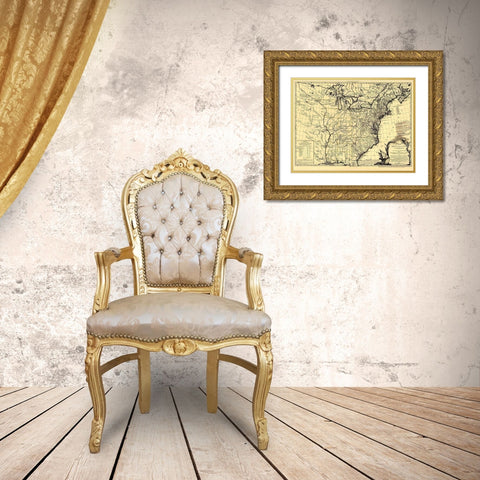 United States Course of Mississippi Gold Ornate Wood Framed Art Print with Double Matting by Brion de la Tour