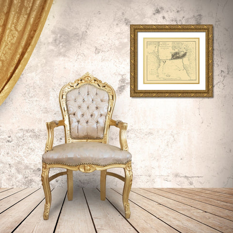 Baum Position Walmscock Bennington - Durnford 1777 Gold Ornate Wood Framed Art Print with Double Matting by Durnford