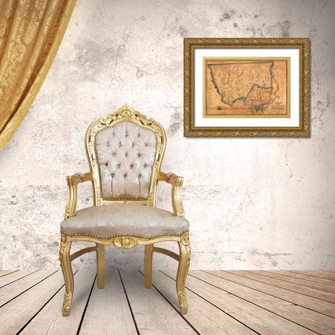 North Providence Rhode Island - Cushing 1835  Gold Ornate Wood Framed Art Print with Double Matting by Cushing