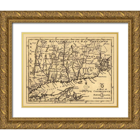 Rhode Island -1776 Gold Ornate Wood Framed Art Print with Double Matting by Unknown