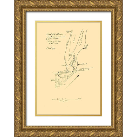 Charles Townn South Carolina - Durfee 1780  Gold Ornate Wood Framed Art Print with Double Matting by Durfee