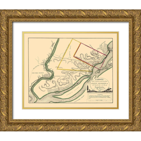 Mount Dearborn, South Carolina - Macomb 1809 Gold Ornate Wood Framed Art Print with Double Matting by Macomb
