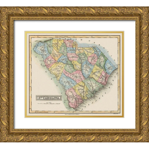 South Carolina - Lucas 1823 Gold Ornate Wood Framed Art Print with Double Matting by Lucas