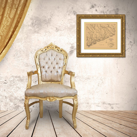 South Carolina - Cogswell 1861  Gold Ornate Wood Framed Art Print with Double Matting by Cogswell