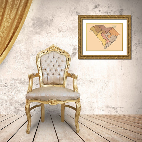 South Carolina -1882 Gold Ornate Wood Framed Art Print with Double Matting by Unknown