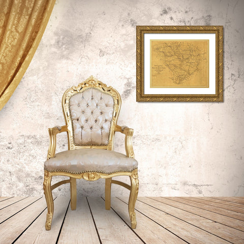 South Carolina - Hotchkiss 1880  Gold Ornate Wood Framed Art Print with Double Matting by Hotchkiss