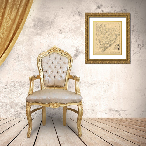 South Carolina -1779 Gold Ornate Wood Framed Art Print with Double Matting by Unknown