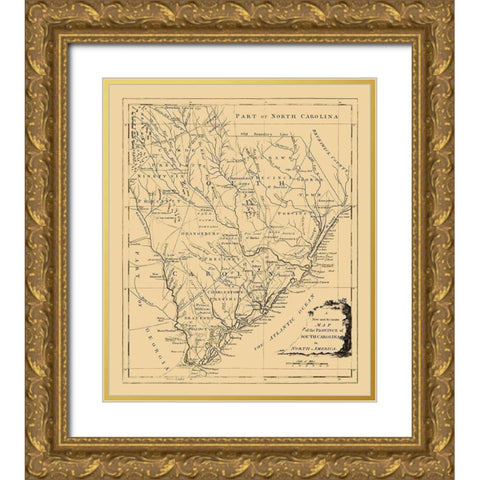 South Carolina -1779 Gold Ornate Wood Framed Art Print with Double Matting by Unknown