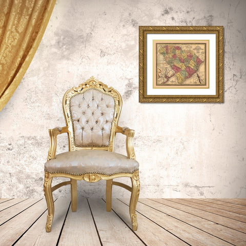 South Carolina - Mitchell 1849  Gold Ornate Wood Framed Art Print with Double Matting by Mitchell