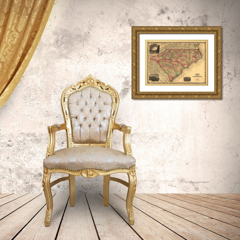 South Carolina - Browning 1861  Gold Ornate Wood Framed Art Print with Double Matting by Browning