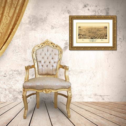 Aberdeen South Dakota - Wellge 1883 Gold Ornate Wood Framed Art Print with Double Matting by Wellge