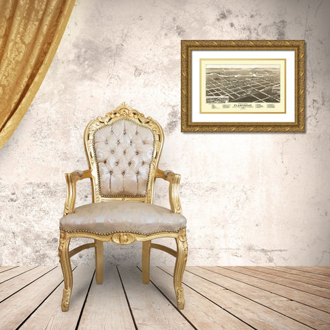 Flandreau South Dakota - Stoner 1883 Gold Ornate Wood Framed Art Print with Double Matting by Stoner