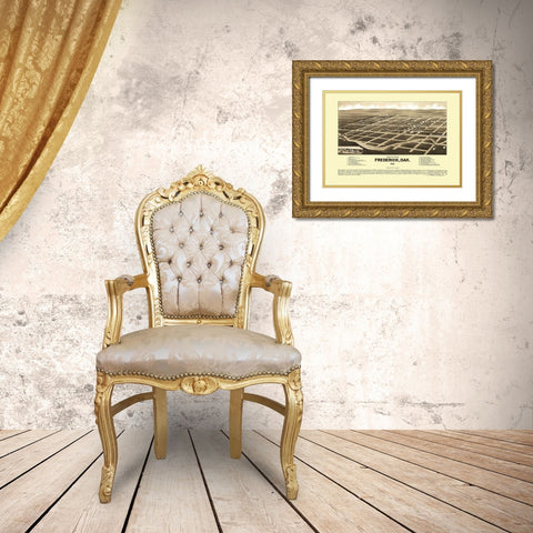 Frederick South Dakota - Campau 1883 Gold Ornate Wood Framed Art Print with Double Matting by Campau