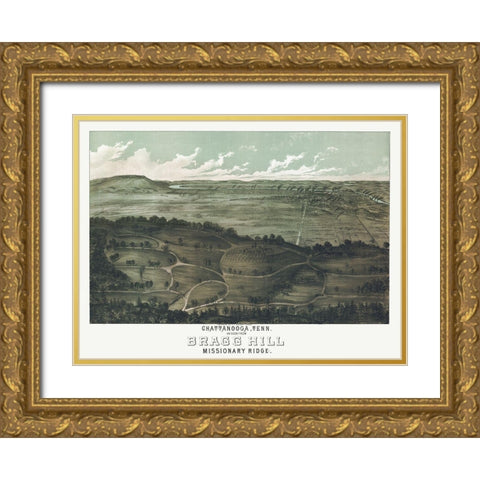 Chattanooga Tennessee - Anderson 1887  Gold Ornate Wood Framed Art Print with Double Matting by Anderson