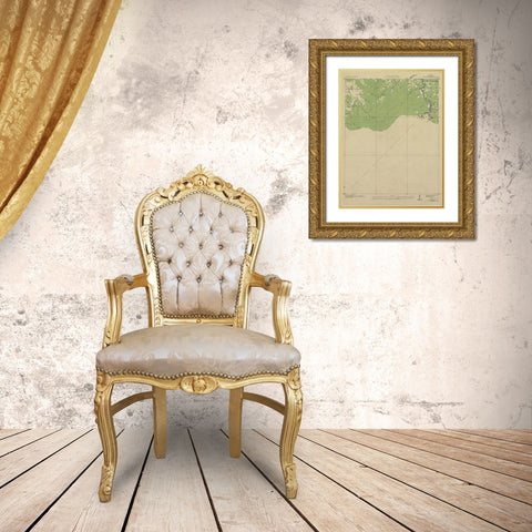 Gatlinburg Tennessee Quad - USGS 1936 Gold Ornate Wood Framed Art Print with Double Matting by USGS