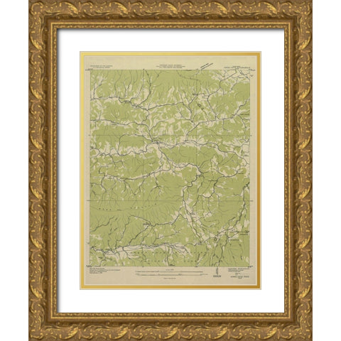 Jones Cove Tennessee Quad - USGS 1935 Gold Ornate Wood Framed Art Print with Double Matting by USGS