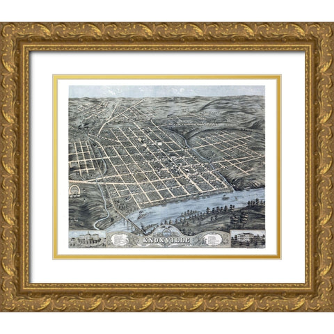 Knoxville Tennessee - Merchant 1871  Gold Ornate Wood Framed Art Print with Double Matting by Merchant