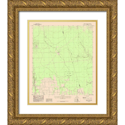 Arizona Creek Texas Quad - USGS 1984 Gold Ornate Wood Framed Art Print with Double Matting by USGS