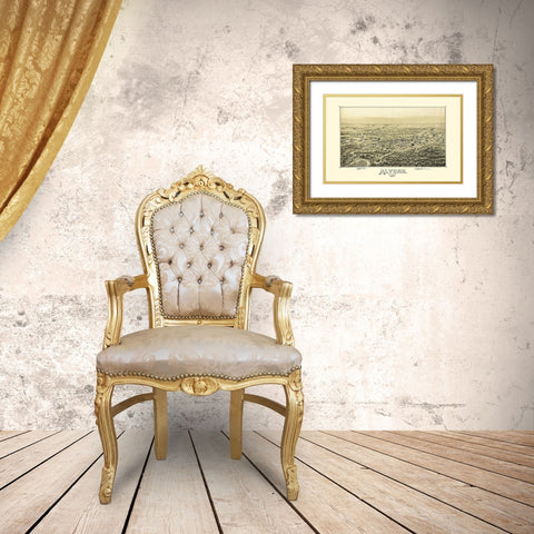 Alvord Texas - Fowler 1890 Gold Ornate Wood Framed Art Print with Double Matting by Fowler