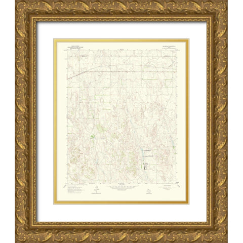 Allison Southwest Texas Quad - USGS 1969 Gold Ornate Wood Framed Art Print with Double Matting by USGS