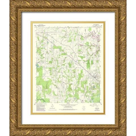 Alba Texas Quad - USGS 1958 Gold Ornate Wood Framed Art Print with Double Matting by USGS