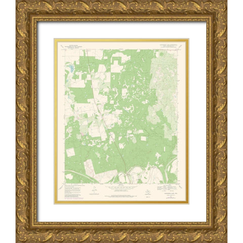 Aspermont Lake Texas Quad - USGS 1969 Gold Ornate Wood Framed Art Print with Double Matting by USGS