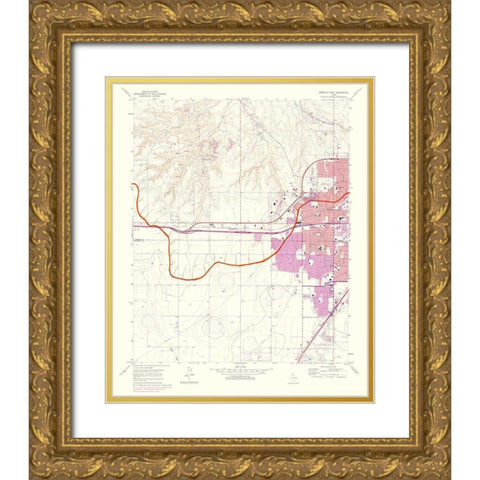 Amarillo West Texas Quad - USGS 1975 Gold Ornate Wood Framed Art Print with Double Matting by USGS