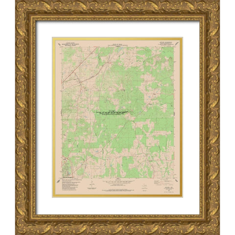 Appleby Texas Quad - USGS 1983 Gold Ornate Wood Framed Art Print with Double Matting by USGS