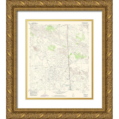 Armstrong Texas Quad - USGS 1956 Gold Ornate Wood Framed Art Print with Double Matting by USGS
