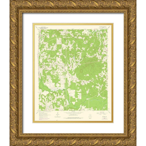 Ashland Texas Quad - USGS 1962 Gold Ornate Wood Framed Art Print with Double Matting by USGS
