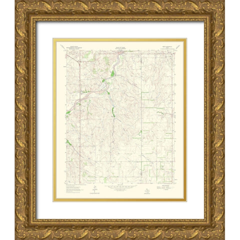 Back Texas Quad - USGS 1967 Gold Ornate Wood Framed Art Print with Double Matting by USGS