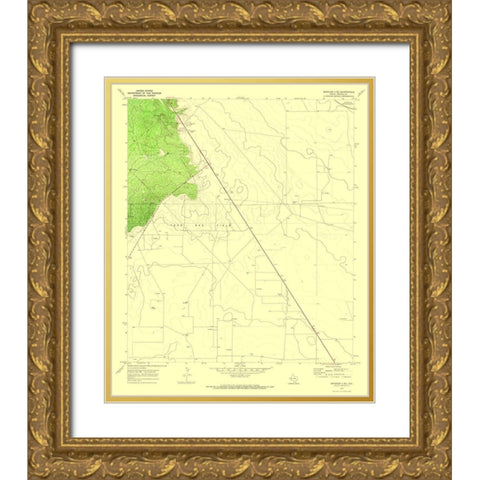 Barstow Texas Quad - USGS 1970 Gold Ornate Wood Framed Art Print with Double Matting by USGS