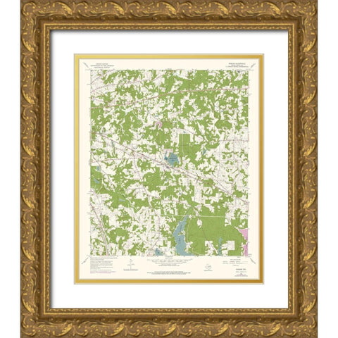 Bascom Texas Quad - USGS 1966 Gold Ornate Wood Framed Art Print with Double Matting by USGS