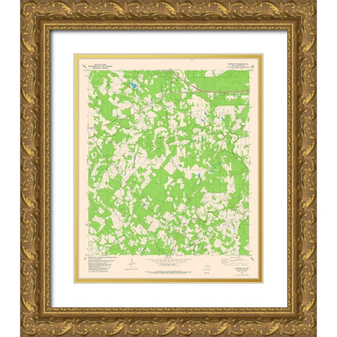 South West Bastrop Quad - USGS 1982 Gold Ornate Wood Framed Art Print with Double Matting by USGS