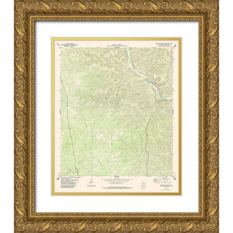 Bakers Crossing Texas Quad - USGS 1979 Gold Ornate Wood Framed Art Print with Double Matting by USGS