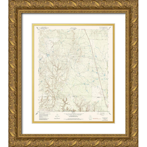 Bob Creek Texas Quad - USGS 1959 Gold Ornate Wood Framed Art Print with Double Matting by USGS