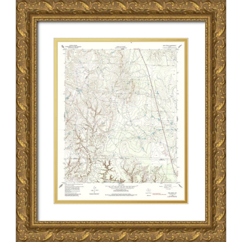 Bob Creek Texas Quad - USGS 1959 Gold Ornate Wood Framed Art Print with Double Matting by USGS