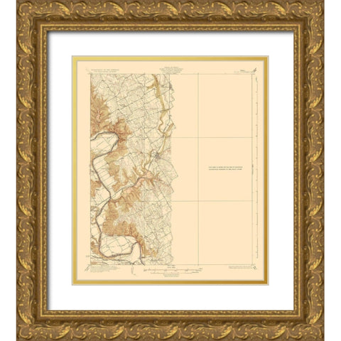 Blum Texas Quad - USGS 1889 Gold Ornate Wood Framed Art Print with Double Matting by USGS