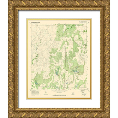 Bead Mountain Texas Quad - USGS 1967 Gold Ornate Wood Framed Art Print with Double Matting by USGS