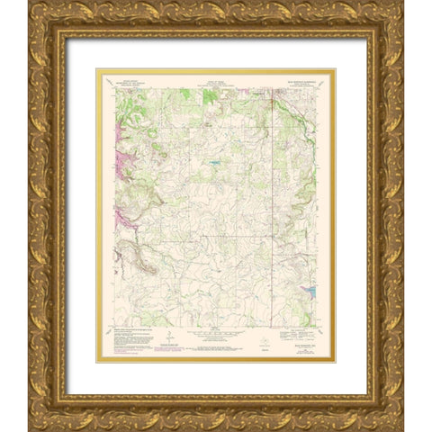 Buck Mountain Texas Quad - USGS 1961 Gold Ornate Wood Framed Art Print with Double Matting by USGS