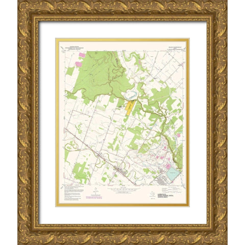 Boling Texas Quad - USGS 1981 Gold Ornate Wood Framed Art Print with Double Matting by USGS
